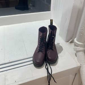 Purple Dr Martens barely worn rain boots water resistant